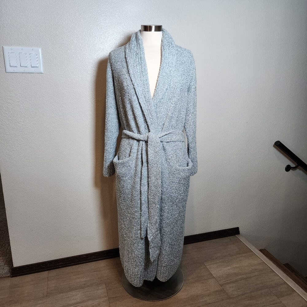 Soft Surroundings Orbella Robe Plush Sage Green Belted Pockets Lounge size Med